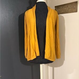 💜 Zara Women's Mustard Yellow Open Cardigan Sweater